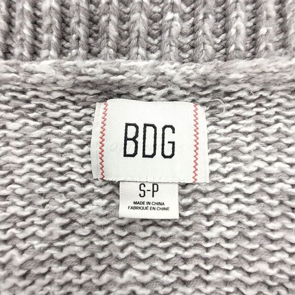 NEW Urban Outfitters West Seamed Cardigan 90s Oversized Knit Blazer Jacket Gray - Picture 2 of 6